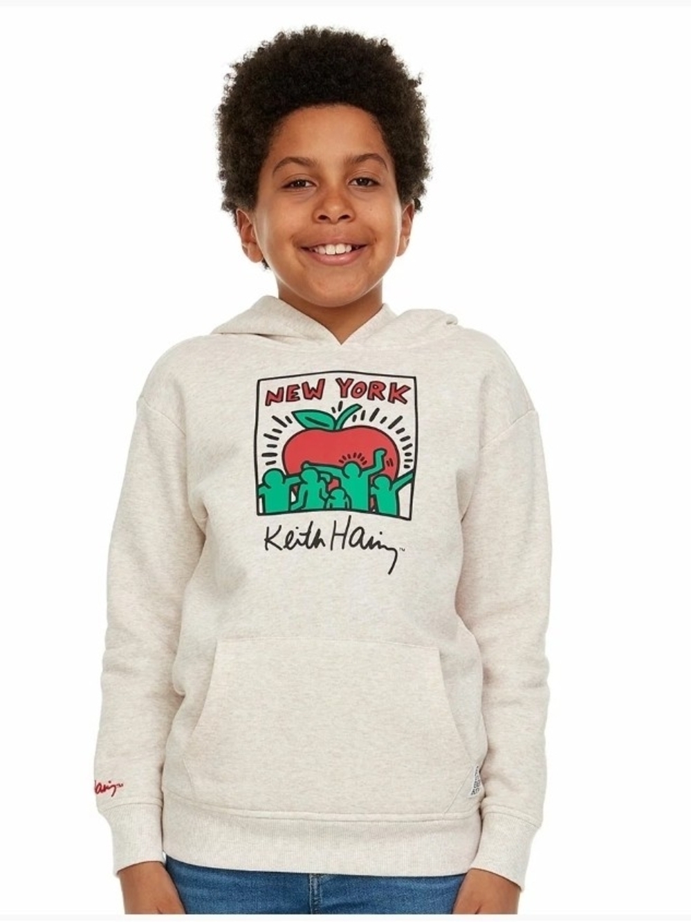 KEITH HARING New York Graphic Hoodie Small Like-New